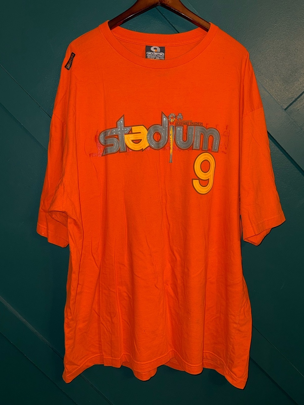 Akademiks Orange Crewneck T-Shirt Y2K Street Wear Big & Tall